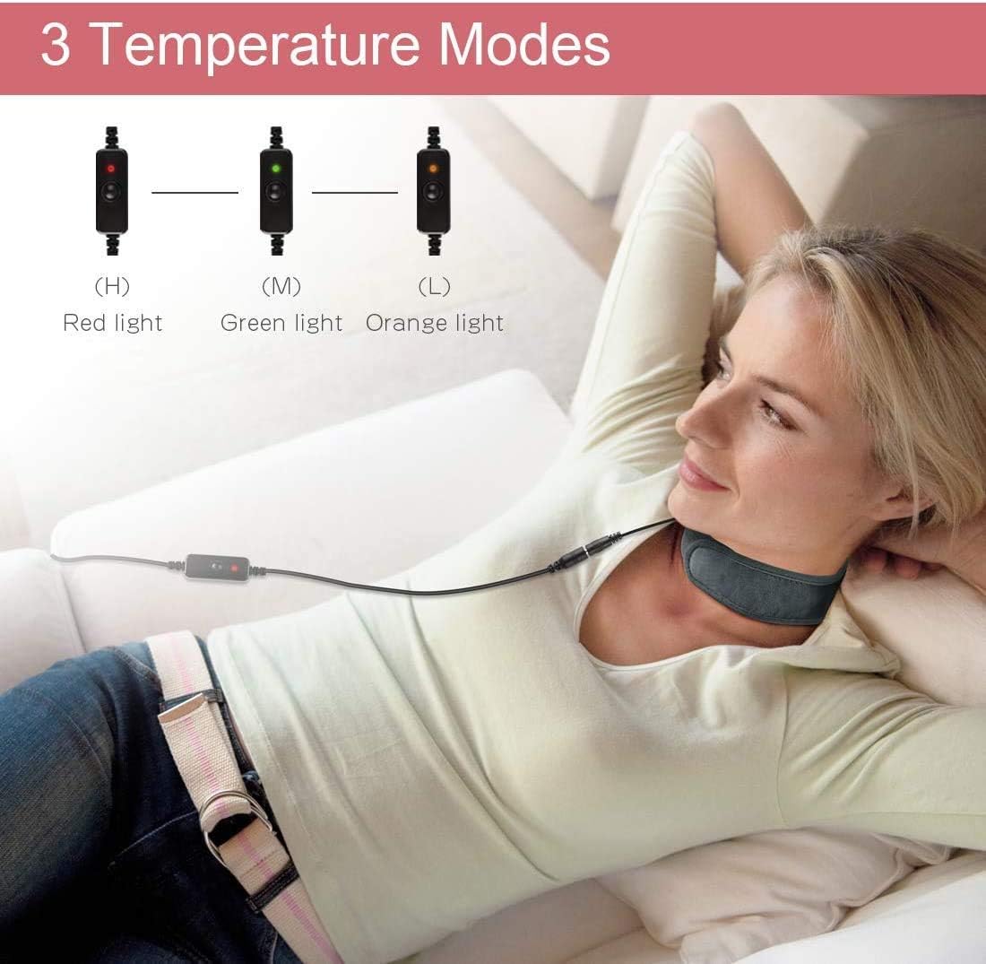 Neck Heating Pad, Comfytemp USB Heated Neck Wrap for Pain Relief, Auto Shut Off, 3 Adjustable Temperature, Electric Thermal Hot Compress Neck Brace, Heat Therapy for Soreness & Stiffness Relief: Health & Personal Care