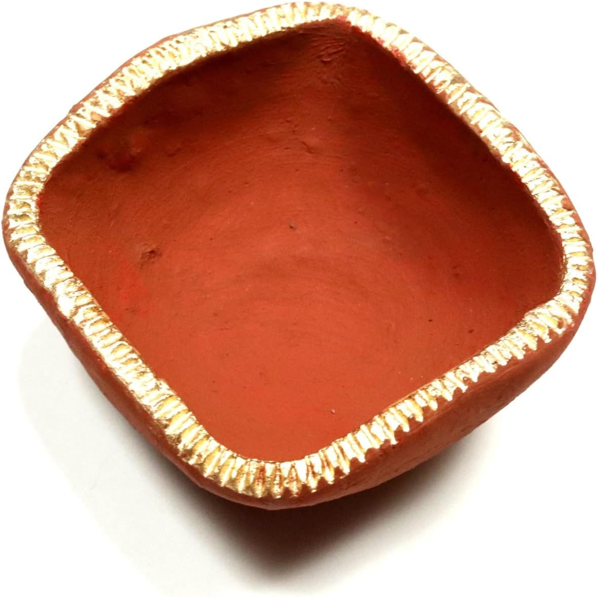 Oil Lamps & Accessories - ASHIRWAD Diwali Clay Diya Oil Earthen Terracotta Traditional Lamps for Puja Festival Decoration (2 Pieces, 4 inches)