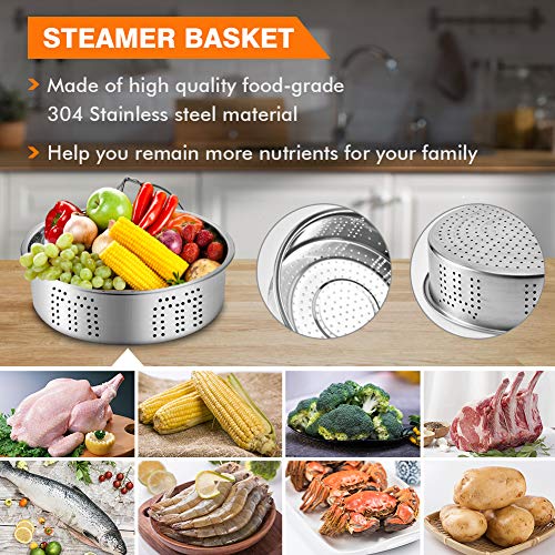Pressure Cooker Accessories For Instant Pot 5 6 8 qt with Silicone Egg Bite Mold, Basting brush, Steamer Baskets, Springform Pan, Kitchen Tong, Oven Mitts, and More - 12 Pcs