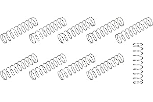 METALLIXITY Compression Springs (1x14mm OD,50mm Free Length) 10Pcs, 304 Stainless Steel Extension Spring - for Shop Home Repairs, DIY Projects, Silver Tone