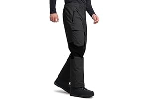 FREE SOLDIER Mens Snow Pants Waterproof Insulated Winter Skiing Snowboarding Pants with Zipper Pockets