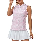 Women's Sleeveless Tennis Shirt Golf Shirts for Women Quick Dry Pickleball Shirts UPF 50+ Sportswear T-Shirts with Zipper