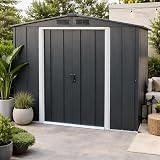Duramax ECO 6x4 Metal Garden Storage Shed Anthracite view 2