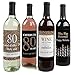 Big Dot of Happiness - Adult 80th Birthday - Gold - Birthday Party Gift for Women and Men - Wine Bottle Label Stickers - Set of 4