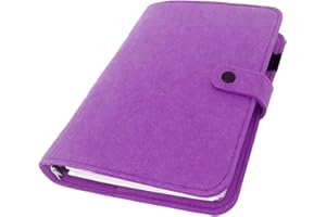 A6/ A5 6-Holes Felt Cover Round Ring View Binder File Folder for Loose Leaf Sheet Protectors/Notebook Refill/DIY Scrapbooking