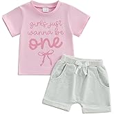 WZTYYDS In My One Year Old Era Baby Girl First Birthday Outfit 1st Birthday Shirt + Casual Shorts Set 1 Year Old Clothes