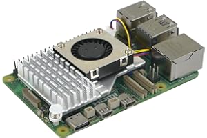 XiaoR GEEK Active Cooler for Raspberry Pi 5, Aluminum Heatsink and Cooling Fan, Comes with Thermal Tapes for Better Heat Diss