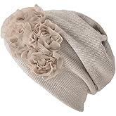 CHARM Womens Flower Beanie Hat - Bonnet Turban Headband Chemo Cap Circle Scarf