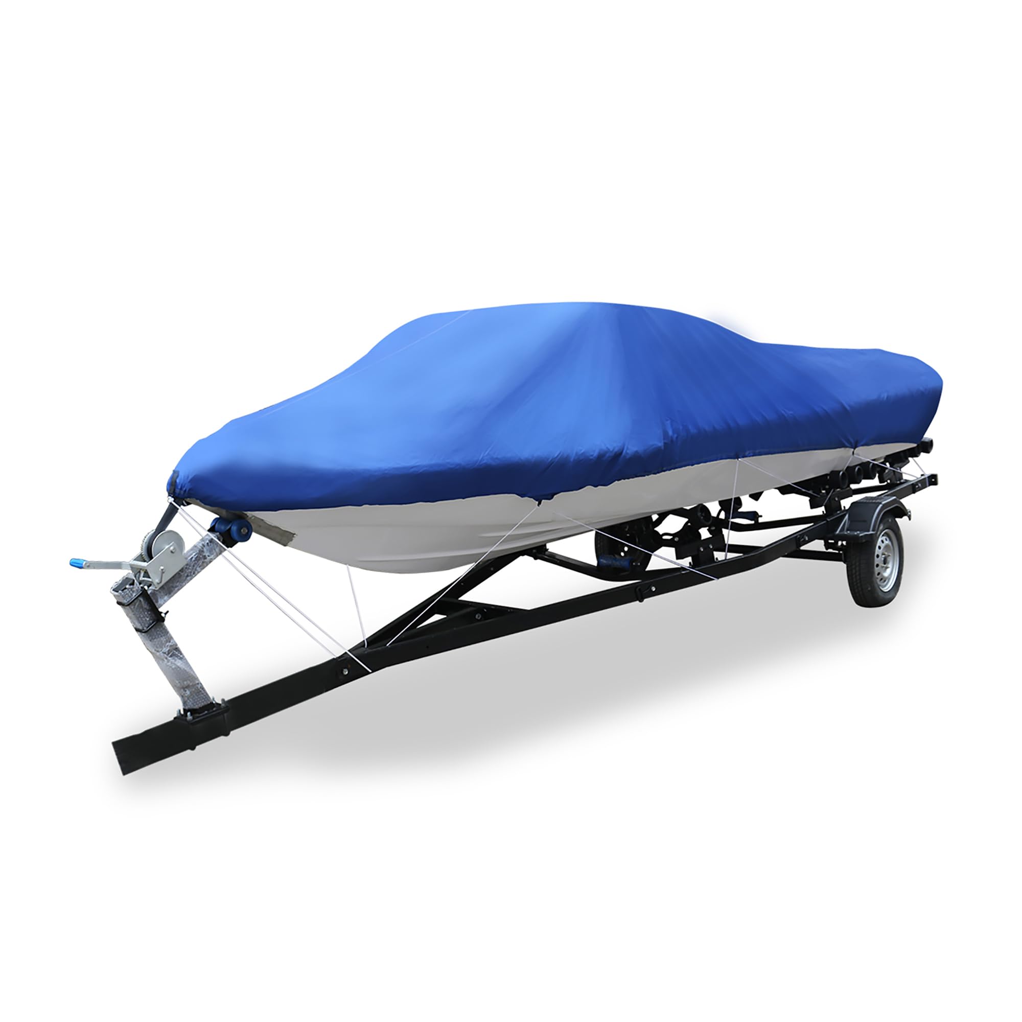Motoforti Universal Boat Cover, for 17-19ft, 95" V-hull Boat, 210D Oxford Fabric with PU Coating, Blue, 1 Pcs