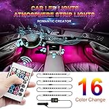 Drita Strip Super 4pcs 48 DC 12V Multicolor Music Car Interior LED Under Dash Atmosphere Neon Lights Kit with Sound Active Function and Wireless Remote Control