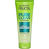 Garnier Fructis Pure Clean Styling Hair Gel, Extra Strong Hold for Up to 24HRs, Non-Flaking, Non-Sticky Formula with Aloe Extract, Made for All Hair Types, 6.8 fl oz (Packaging May Vary)