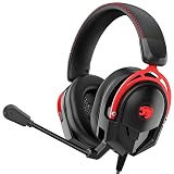 IMYB A88 Gaming Headset with Mic for Ps5, Pc, Xbox One Series X/s, Ps4, Switch, Stereo Wired Noise Cancelling Headphones with Microphone for Computer, Laptop, Mac, Nintendo, Games (Red)