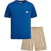 Reebok Boys Athletic Shorts Set - 2 Piece Summer Clothes Outfit with Graphic Tee and Boys Basketball Shorts for Active Kids