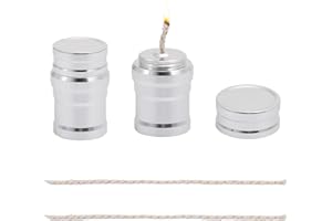CHGCRAFT 2 Sets Portable Metal Alcohol Burner Lamp Aluminum Alloy Alcohol Stove with Cotton Cord for Household Outdoor Camping Picnic Tea Coffee Making Science Experiments, Platinum