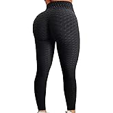 FITTOO Womens High Waisted Yoga Pants Tummy Control Scrunched Booty Leggings Workout Running Butt Lift Textured Tights