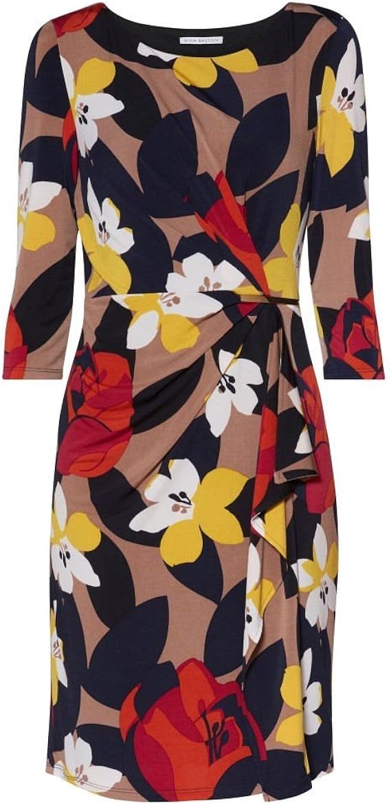 Amazon ジーナ バッコーニ Gina Bacconi レディース ワンピース ドレス ワンピース Leanna Bold Flower Print Jersey Dress 並行輸入品 ワンピース チュニック 通販