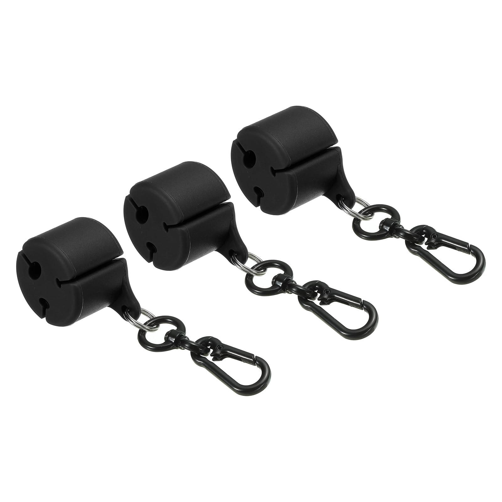 PATIKIL Fishing Rod Fixed Ball, 3 Pack Silicone Fishing Rod Clips Creek Rod Clip Wearable Fishing Pole Holder Storage with 1Pcs Lanyard Buckle for Fly Fishing Rod Accessories, Black