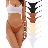 linccure Seamless G-string Thongs for Women - No Show Thong Underwear Stretch Breathable Low Rise Panties 8 Pack
