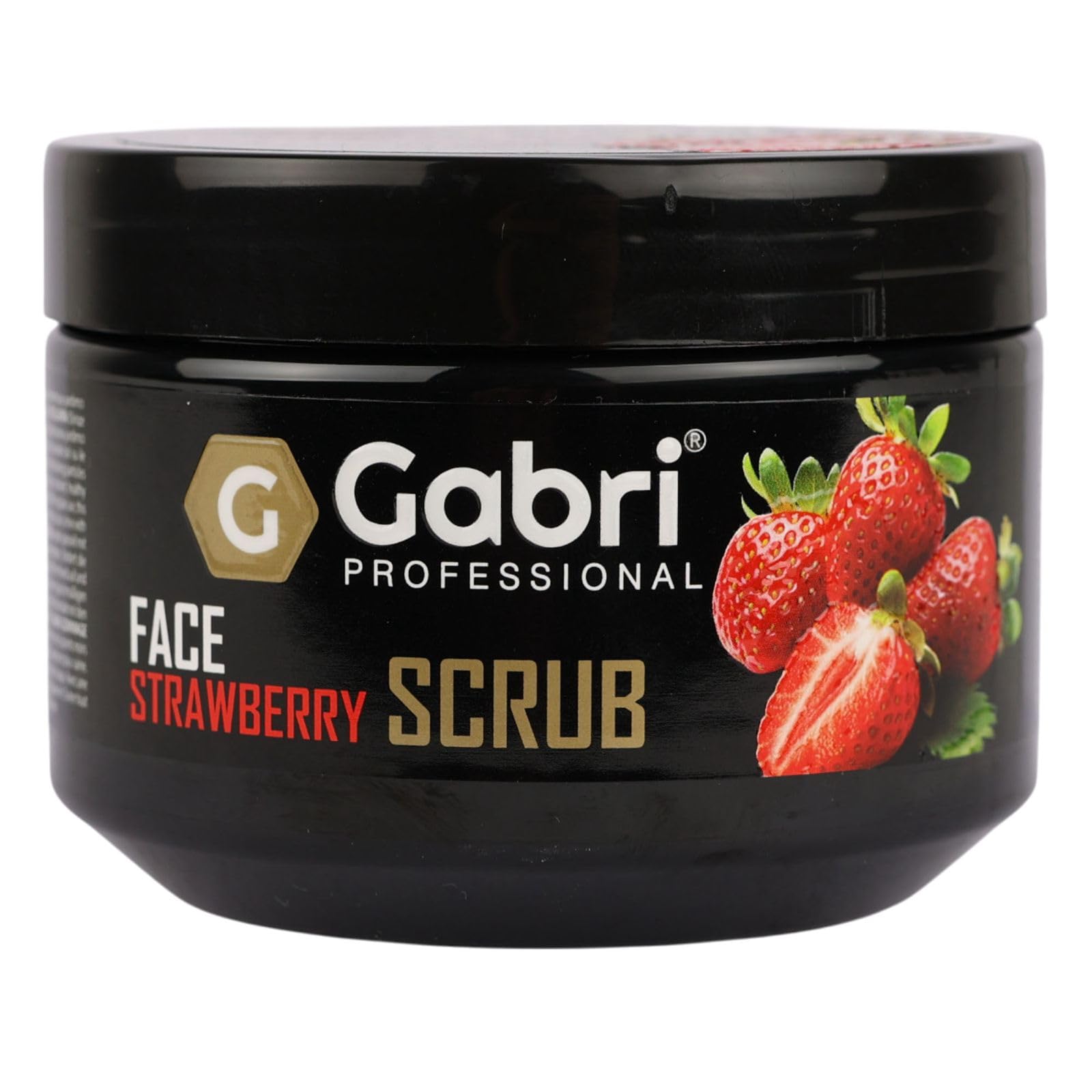 Gabri Professional Face Scrub Strawberry 300ml, Gentle exfoliation, Natural extracts, Moisturising,For all skin types,Face Exfoliator For Soft, Smooth Skin, Ideal for Hairdresser, Barber & Home Use