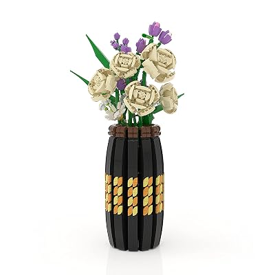 Vase for Lego Flower Bouquet 10280,40461 and 40460 Building Kit, A Unique Flower Container, Creative Project for Adults Building Blocks Gifts,Only