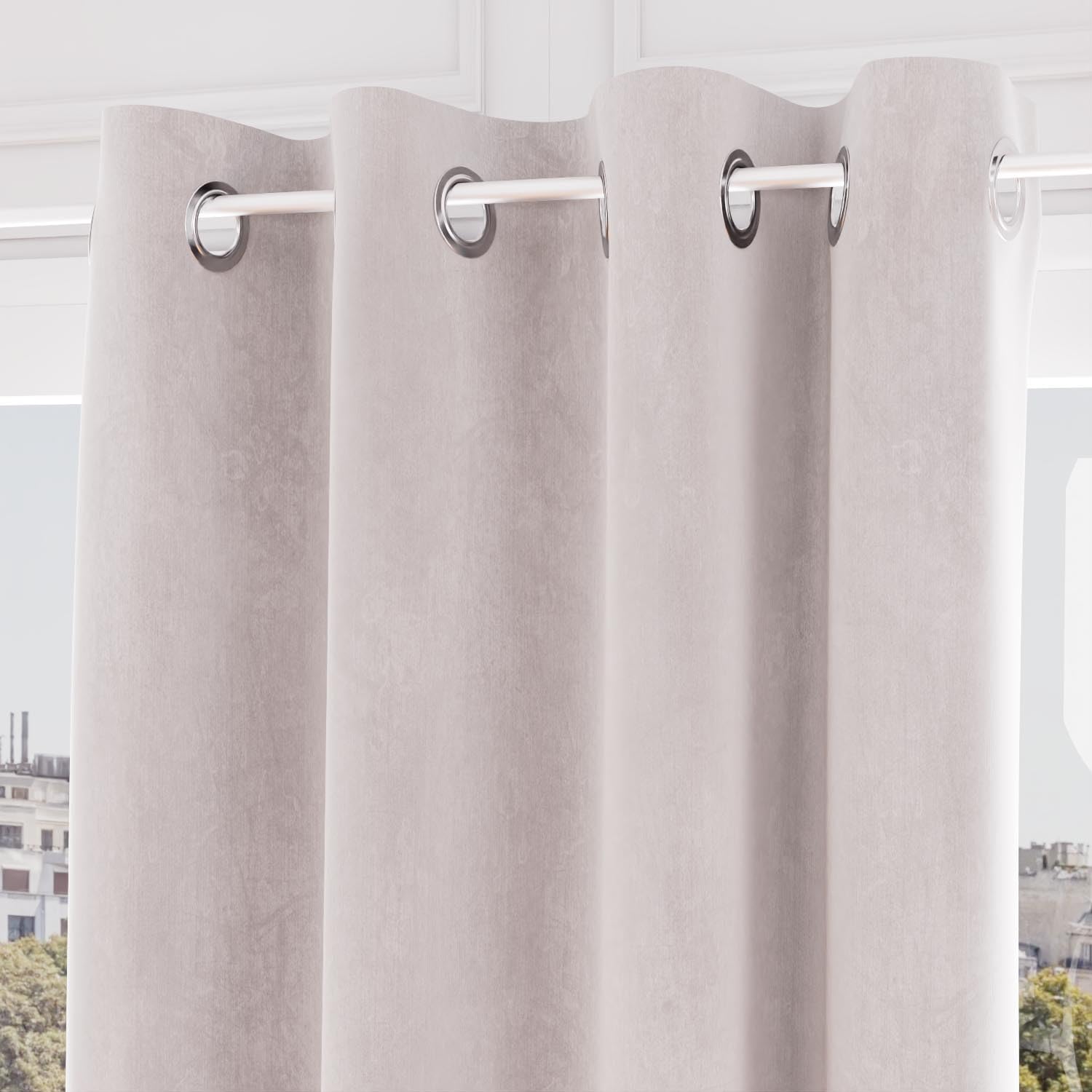Soleil d'ocre Eyelet Curtain 140 x 250 cm Ecru