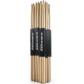Voxlumia 12 Pair Set 5A Maple Wood Drumsticks Professional for Drummers | Varnish Finish Durable &amp; Balanced Drumsticks Ideal for Practice,Performance &amp; Recording for Drummers