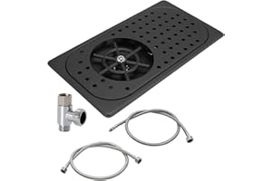 DIBTSA Pitcher Rinser, Espresso Rinser, Drain and Drip Tray, Stainless Steel Bar Glass Rinser for Sink, Cup Washer Spray Rinser for Home Kitchen Hotel Cafe Restaurant (12.8 x 6.9 x 0.9 inch,Black)