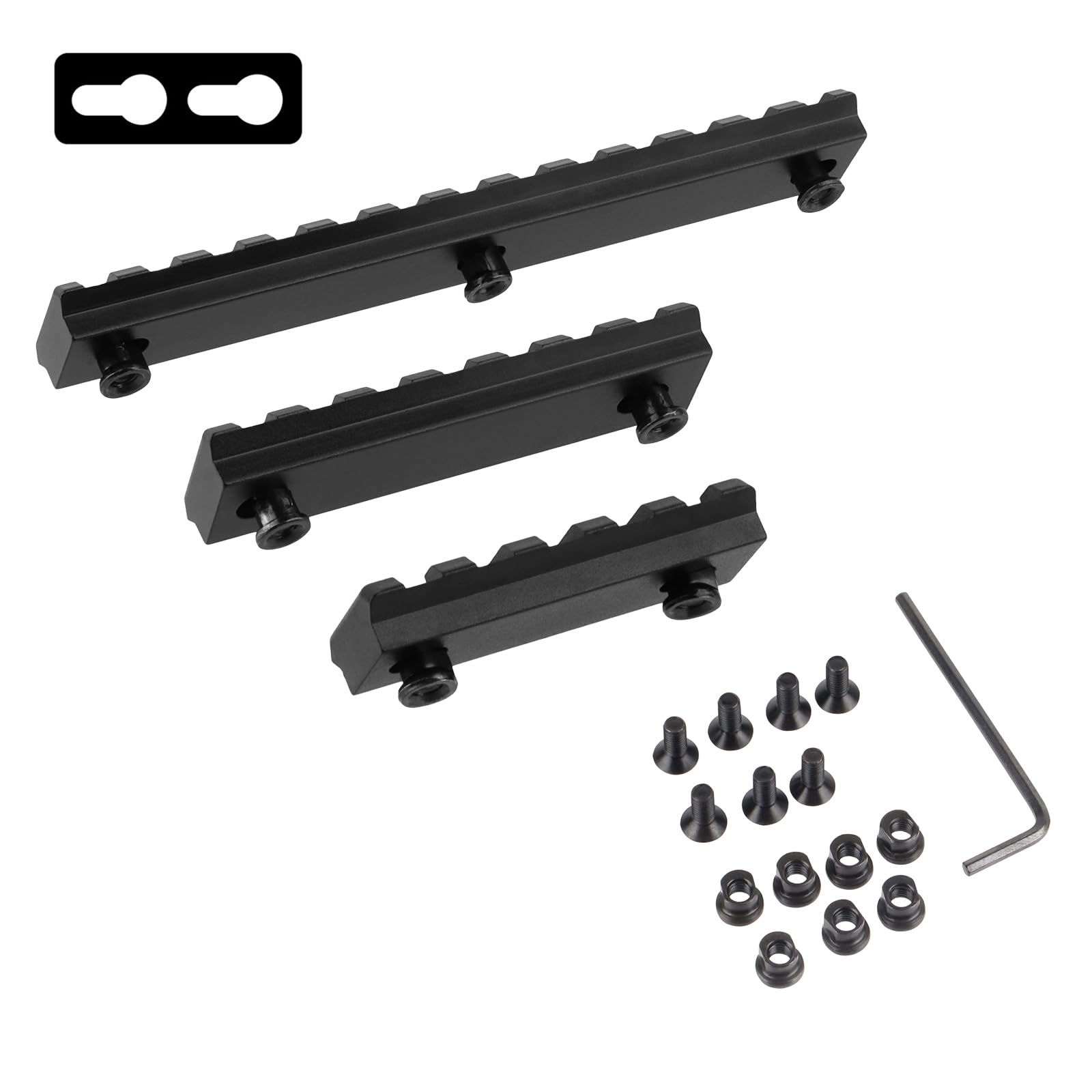 ToopMount Picatinny Rail Tactical Keymod 5-Slot,7-Slot 13-Slot Lightweight Keymod Aluminum Picatinny Rail Section Accessories 3 Pack Hunting Accessories