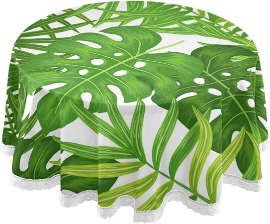 AUUXVA BIGJOKE Tropische Palmenblätter, Bananen-Tischdecke ...