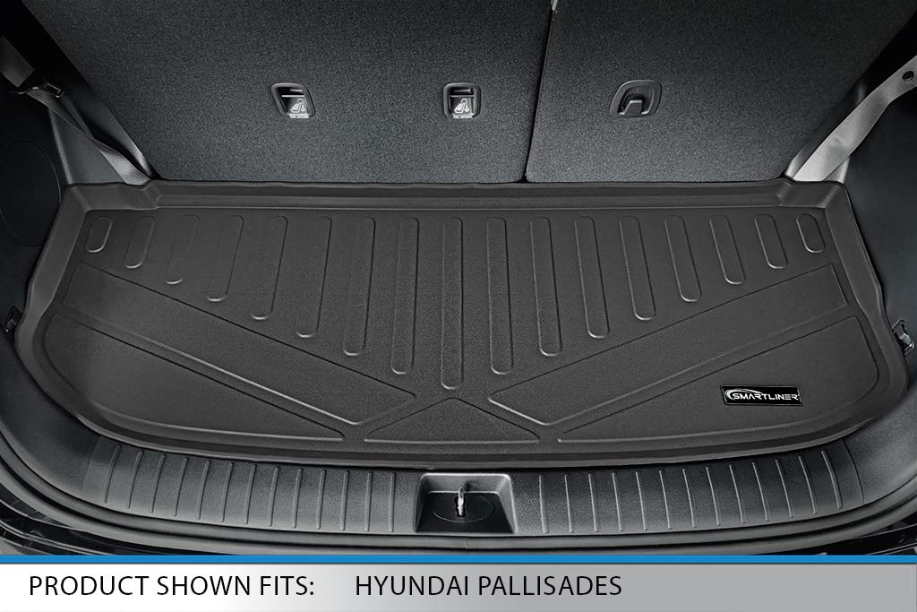 SMARTLINER All Weather Custom Cargo Trunk Liner Floor Mat Behind 3rd Row Black for 2020 Hyundai Palisade