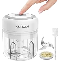 VANPOE Electric Mini Garlic Chopper,250ml Wireless Portable Onion Chopper, Mini Chopper Food Processor for Pepper Chili…