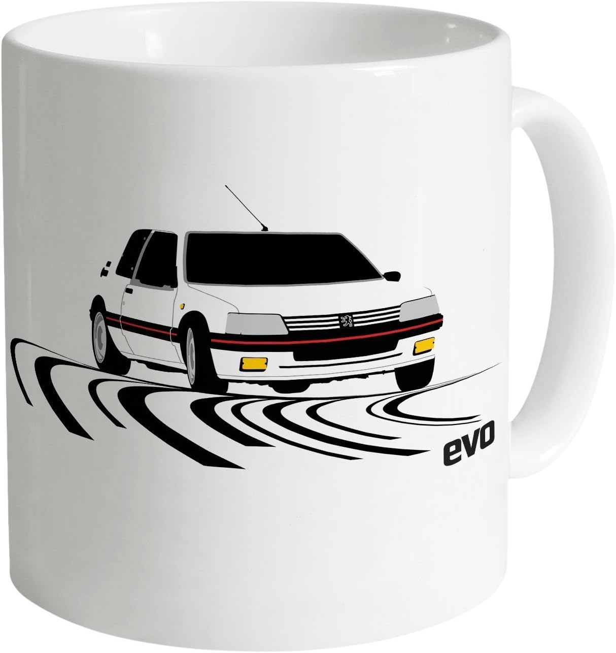 Evo Peugeot 205 GTi Mug, White