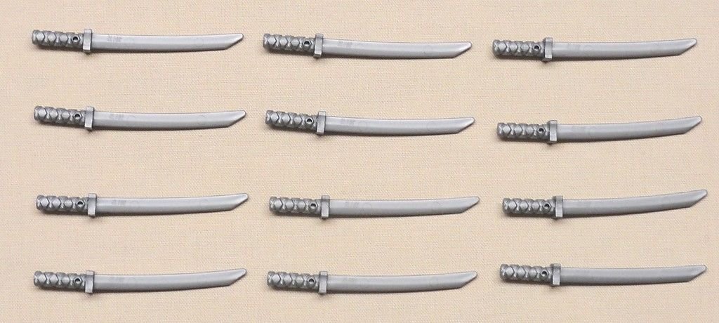 LEGO Ninjago Ninja Minifigures – 12 SWORDS for Ninja Flat Silver Katana Sabre Sword