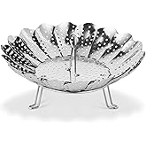 DELUXE Vegetable Steamer for Cooking, Expandable and Foldable Steamer Cookware for Steaming Food, Metal Insert Cooling Rack C