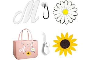 YRAKOZIN 5 PCS Letter Charms Compatible with Bogg Bag Accessories, PVC Rubber Insert for Beach Tote Bag Decoration