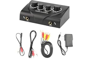 Baoer Karaoke Sound Mixer Audio System Dual Mic Input Portable Mini Digital Karaoke Machine Mixer for Family KTV Black