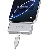 ORICO 128GB Flash Drive Aluminum Alloy Portable SSD with PD 100W Fast Charging, Direct Plug Design, 90MB/s External Solid State Drive, Reliable Storage for iPhone 17, Tablets & Laptops - S5