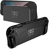 NINKI Silicone Grip for Nintendo Switch 2 Case Stand 2025 Dockable,Shockproof Non-Slip Soft TPU Protective Skin with Game Card Holder for Nintendo Switch 2 Handheld Protector for Switch 2 Cover, Black