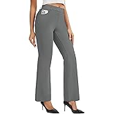 AVAMO Stretchy Work Pants Slacks for Women Pull On Dress Pants High Waisted Business Casual Office with Pockets