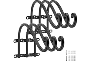 AYAYGD 6 Pack Heavy Duty Hanging Plant Bracket, 12 inch Plant Hangers Outdoor, Brackets for Hanging Plants, Black Plant Hanger Bracket for Plants, Baskets, Bird Feeders, Lanterns, and Wind Chimes