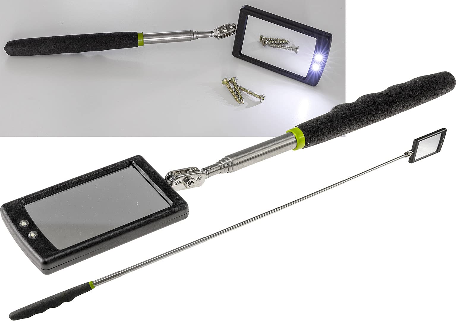 Telescope tool pick-up tool, LED illumination, magnetic head, mirror, to max.3.2 kg, different.Models.