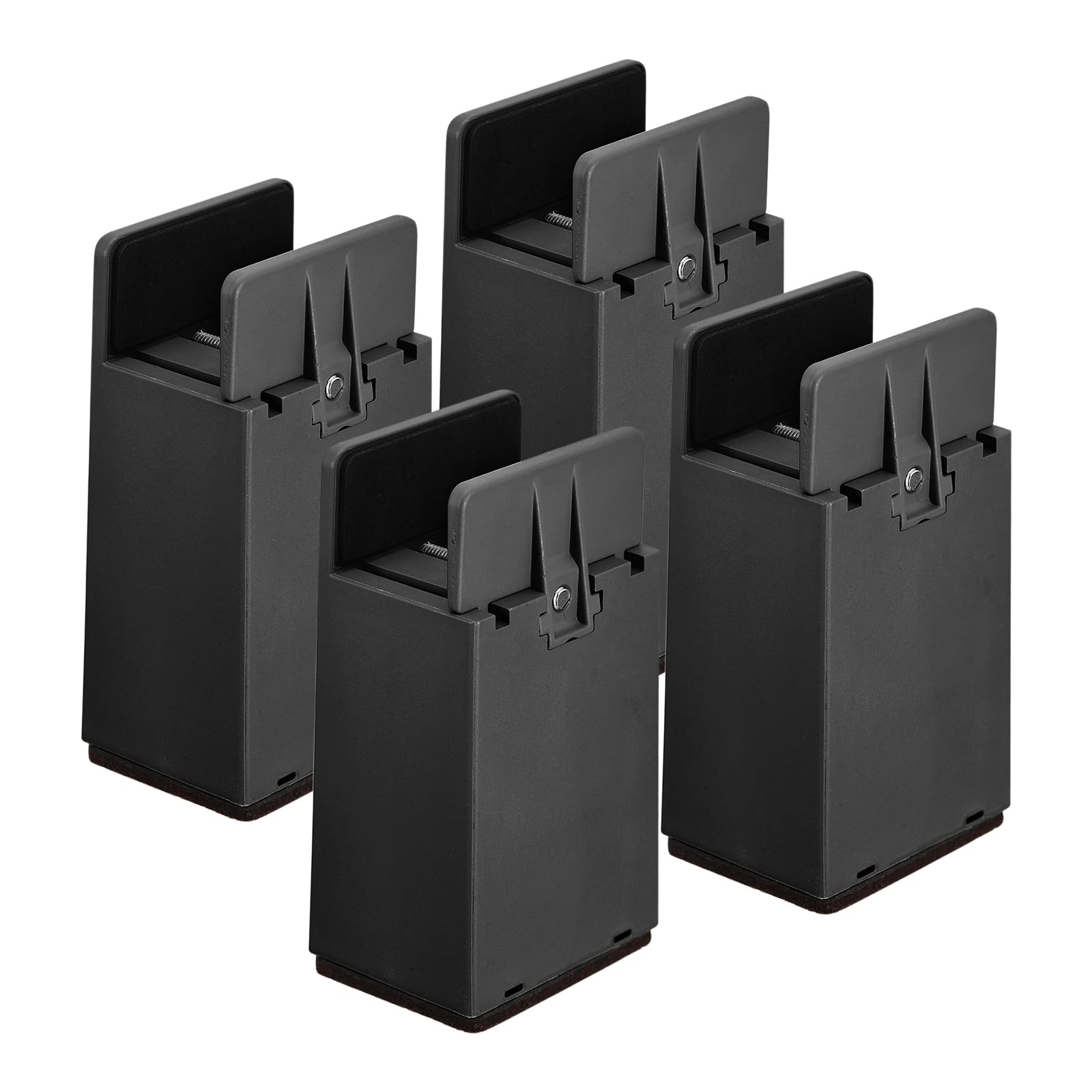 uxcell 4 Inch Bed Risers with Adjustable Screw Clamp, 4Pcs Furniture ...