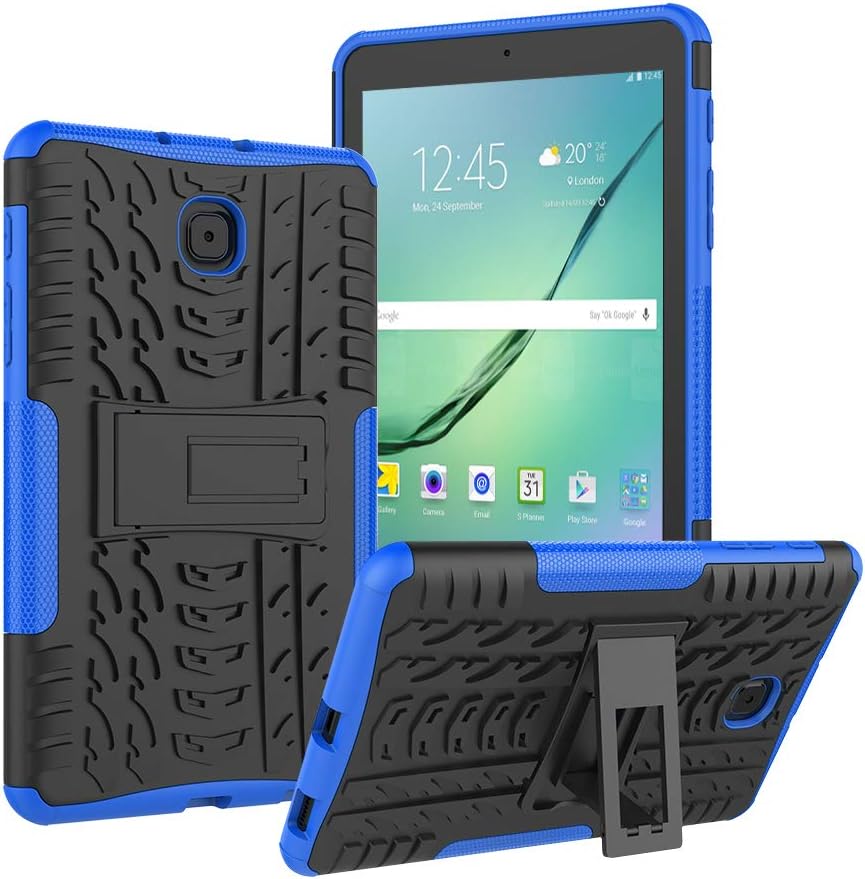 ROISKIN Samsung Galaxy Tab A 8.0 Case 2018 Model SM-T387, Anti-Slip Shockproof Excellent Impact Resistance Dual Layer Heavy Duty Protective Case Cover with Kickstand-Blue