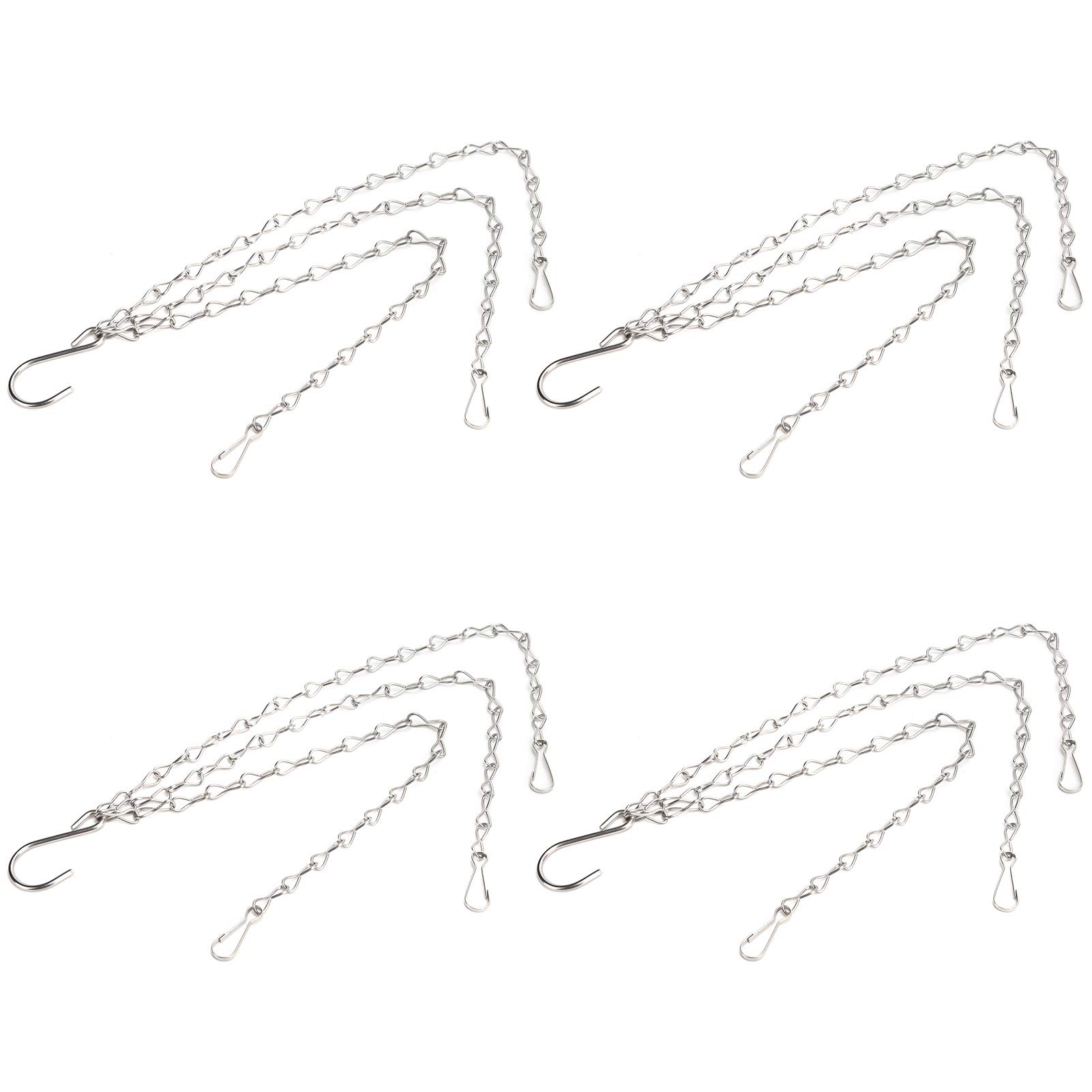 Hanging Basket Chains, Rust-Proof 4Pcs Multifunctional Stainless Steel Garden Plant Hangers, for Planters Lanterns