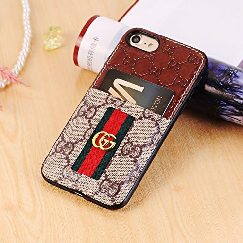 iPhone 8 Case, Dual Color Mixing Splice Color Style Premium PU Leather Bumper Case Protective Back Cover for iPhone 7 (Brown)