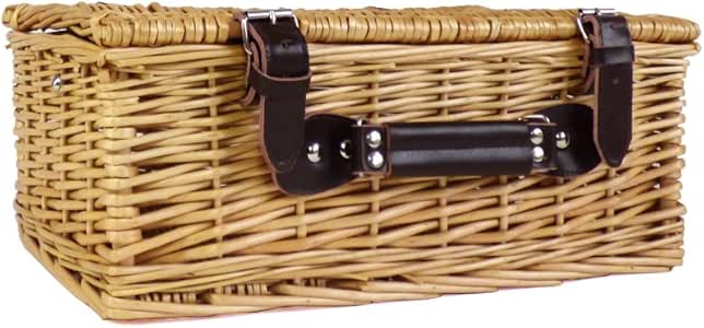 Cesta de mimbre tradicional (pequeña) con correas de sujeción