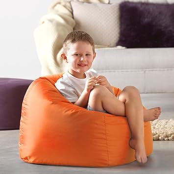 Bean Bag Bazaar Childrens Bean Bags Orange Large 58cm X 56cm