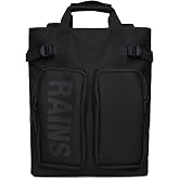 RAINS Texel Tote Backpack &ndash; Waterproof Hybrid Tote &amp; Backpack with Padded Laptop Sleeve (Fits 15&Prime;) | Black