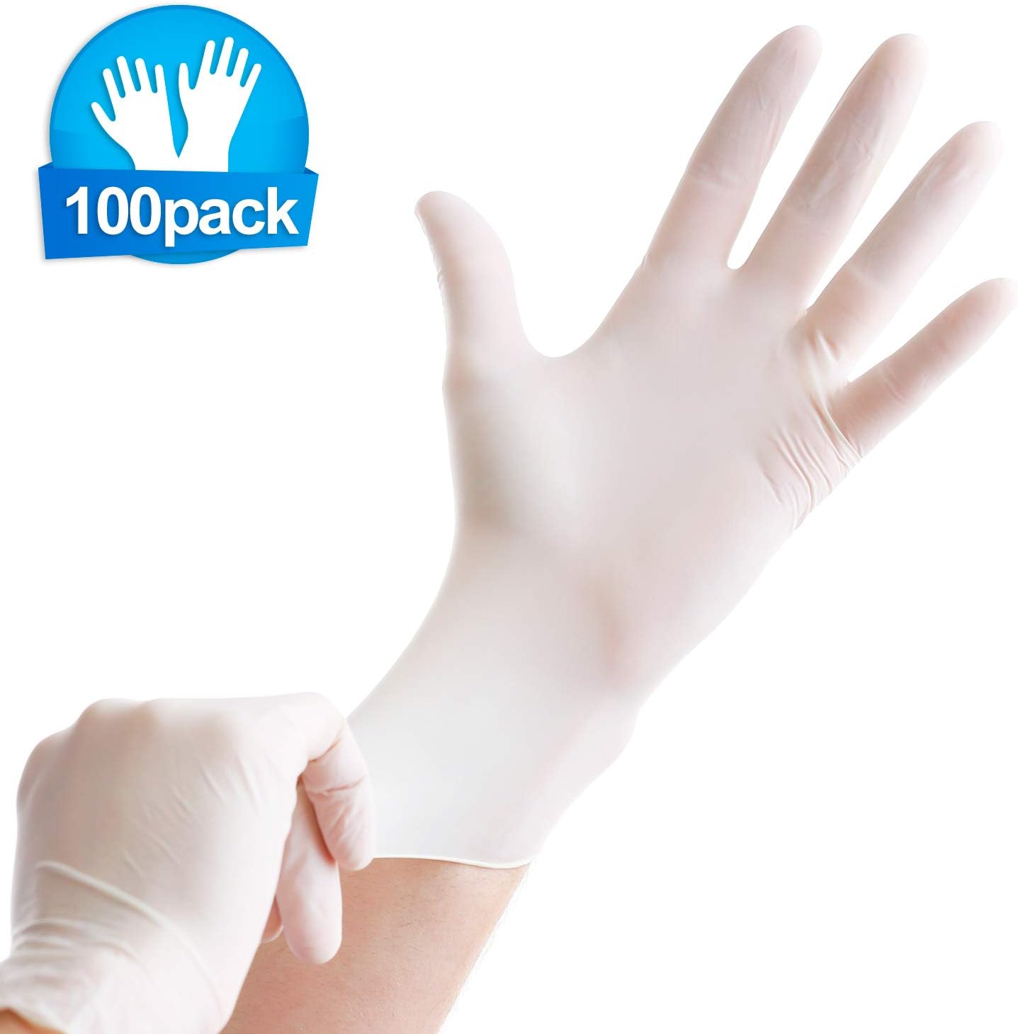 US Shipping Disposable Latex Gloves 100pcs Disposable Gloves Working Cleaning Gloves High Density Gloves (Medium)