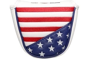 WTLJQQY Golf Mallet Putter Cover Headcover USA Flag Premium Golf Club Covers Magnetic Putter Cover,Stylish Putter Head Cover Mallet for Ultimate Golf Gear Protection